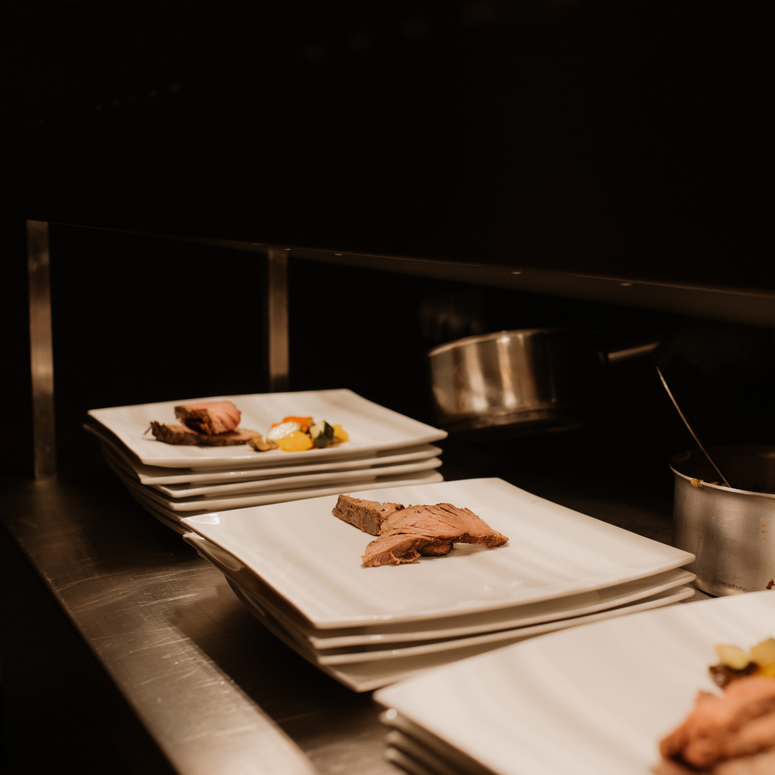 high end dinner buffet at wedding